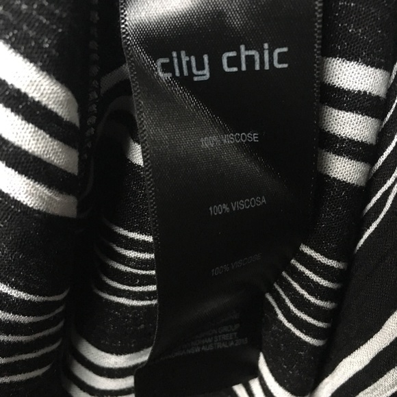 City Chic stripe play midi smocked black white NWT - Picture 8 of 8
